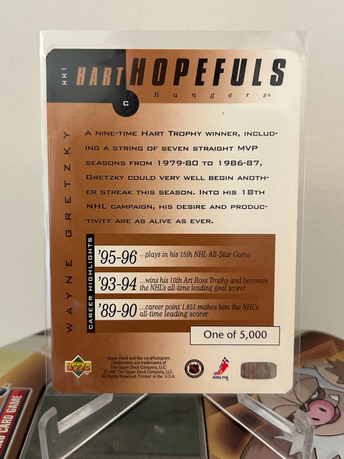 1996/97 Upper Deck WAYNE GRETZKY Hart Hopefuls Bronze #HH1 Insert #’d /5000