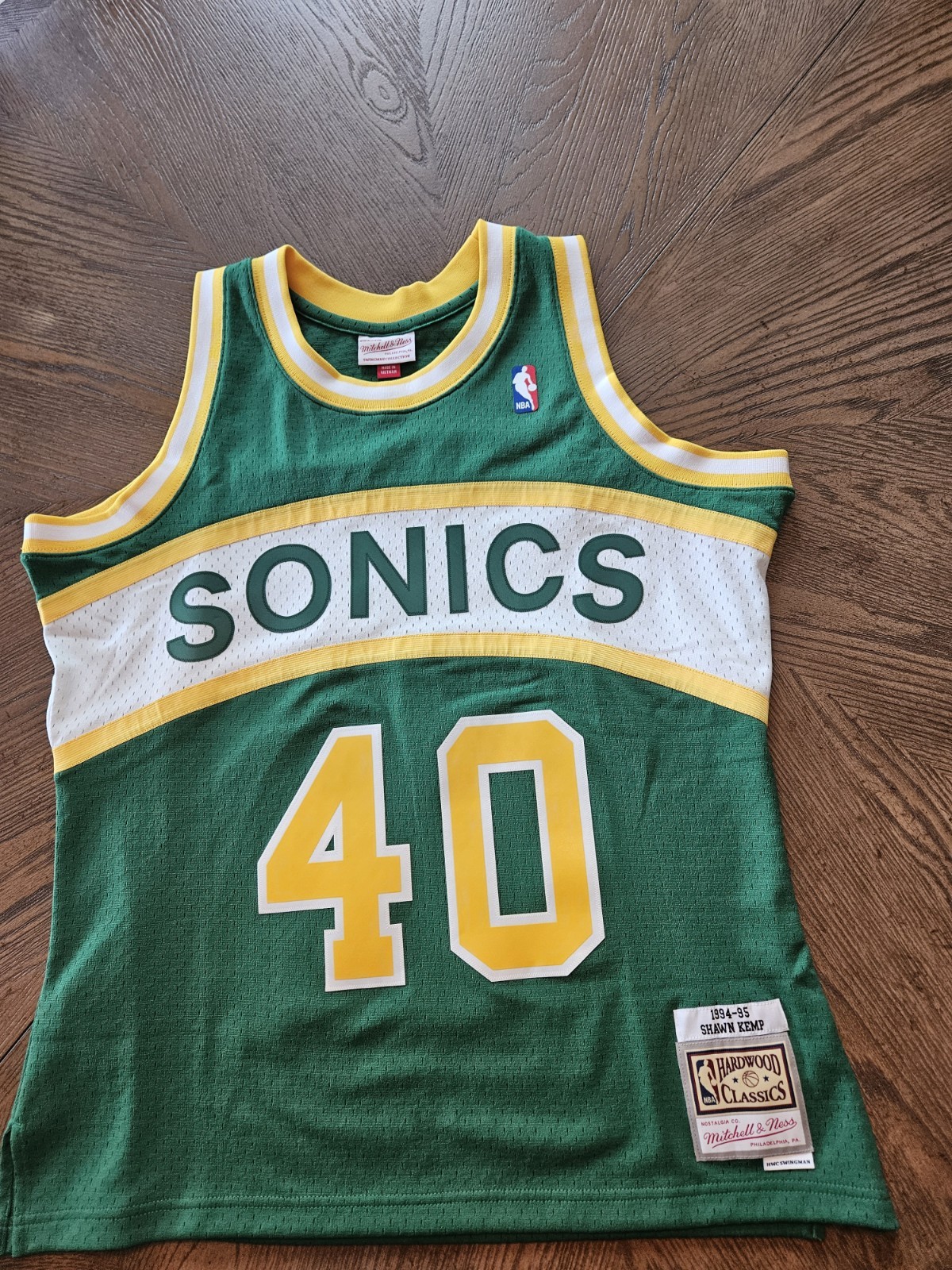 Shawn Kemp Jersey Seattle SuperSonics Size Large Mitchell & Ness Hardwood New