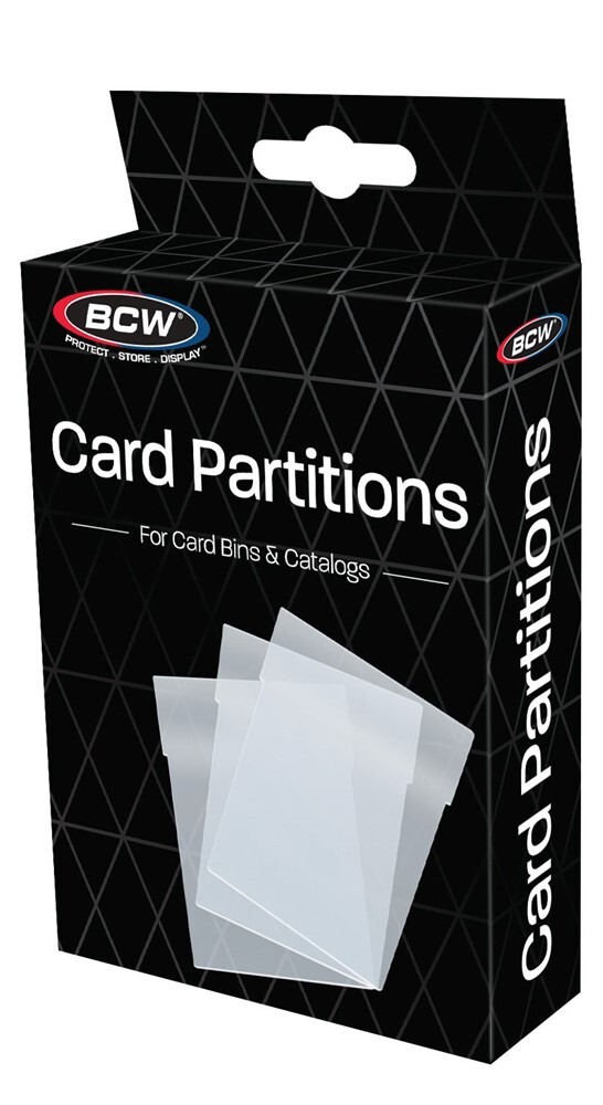 Pack of 12 BCW Clear Collectible Trading Card Bin Partitions