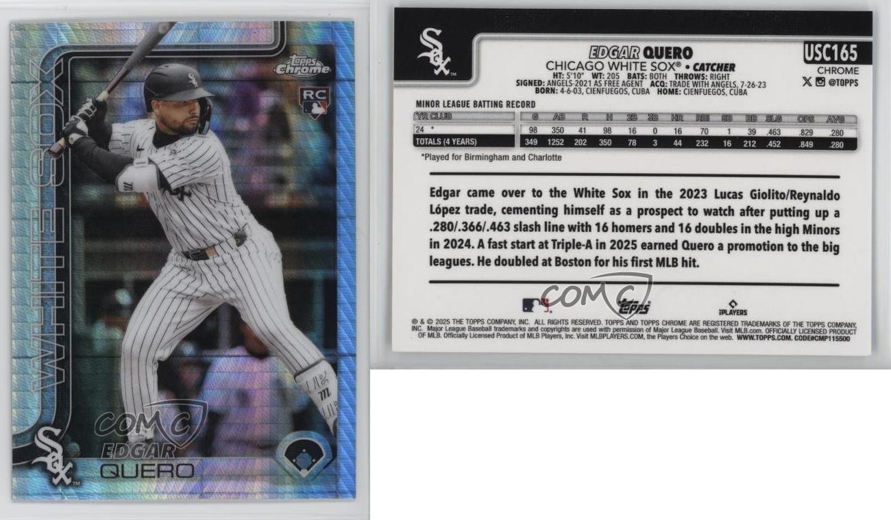 2025 Topps Chrome Update Prism Refractor Edgar Quero #USC165 Rookie RC 1sr5
