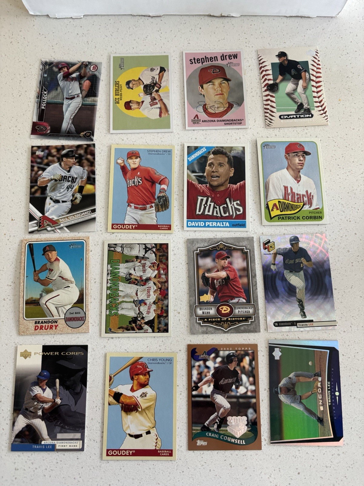 Lot Of 3200 Arizona Diamondbacks Justin Upton, Steve Finley Curt Schilling, More