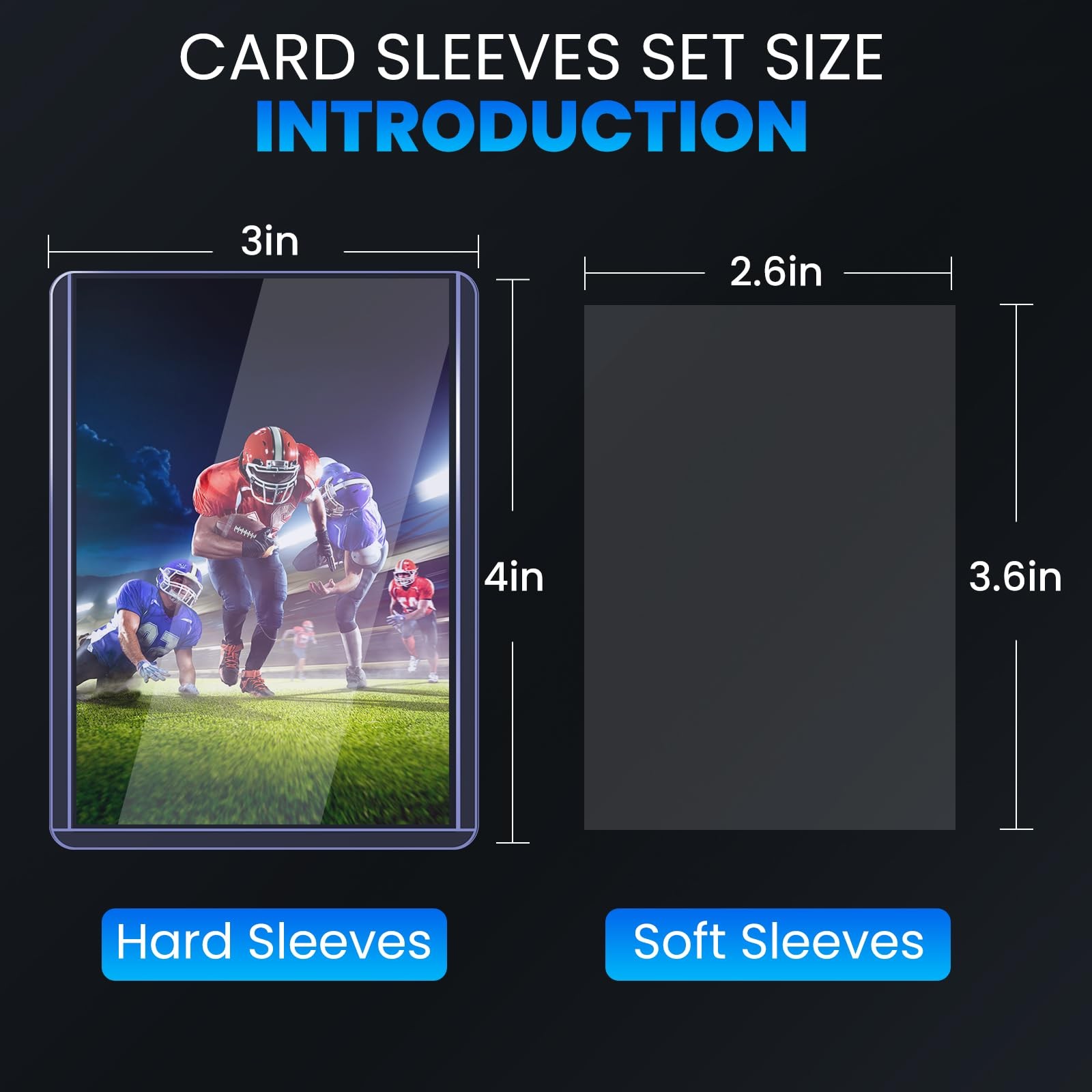 1000 Card Sleeves Top Loaders for Cards, 3″ x 4″ Hard Plastic Toploaders, Bas…