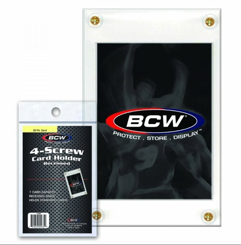 1 BCW 4 Screw Recessed Sport Trading Card Holder Screwdown Display Protector New