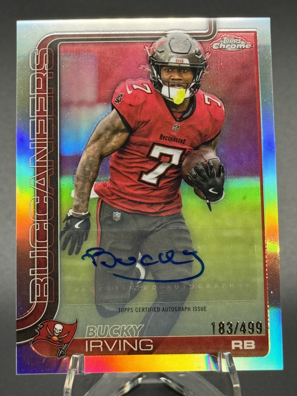 2025 Topps Chrome | Bucky Irving #BA-BI | Chrome Autographs Refractor #/499