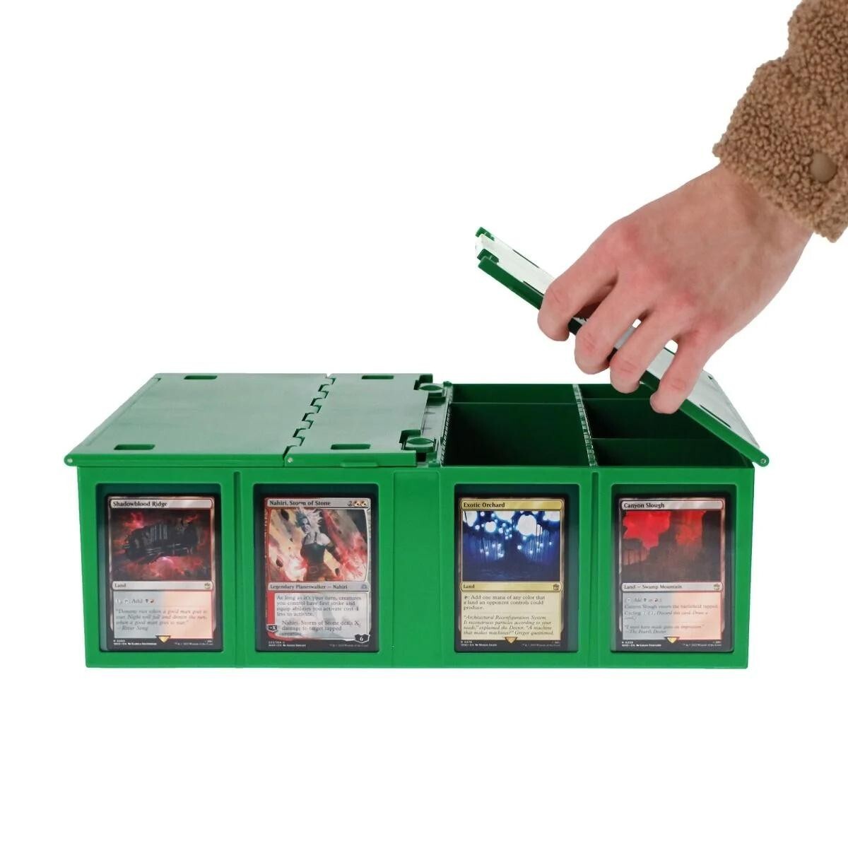 BCW GREEN Collectible Card Bin 3200 Ct. Durable Plastic Holder w/ 12 Partitions