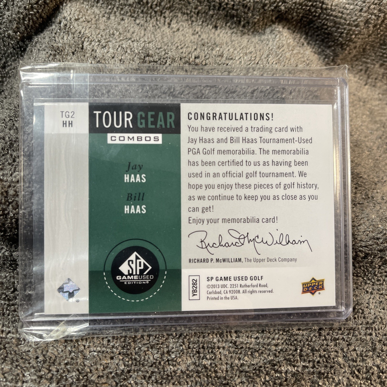 Jay Haas Bill Haas 2013 UD TOUR GEAR COMBOS Game Used Memorabilia SHIRT – TG2-HH