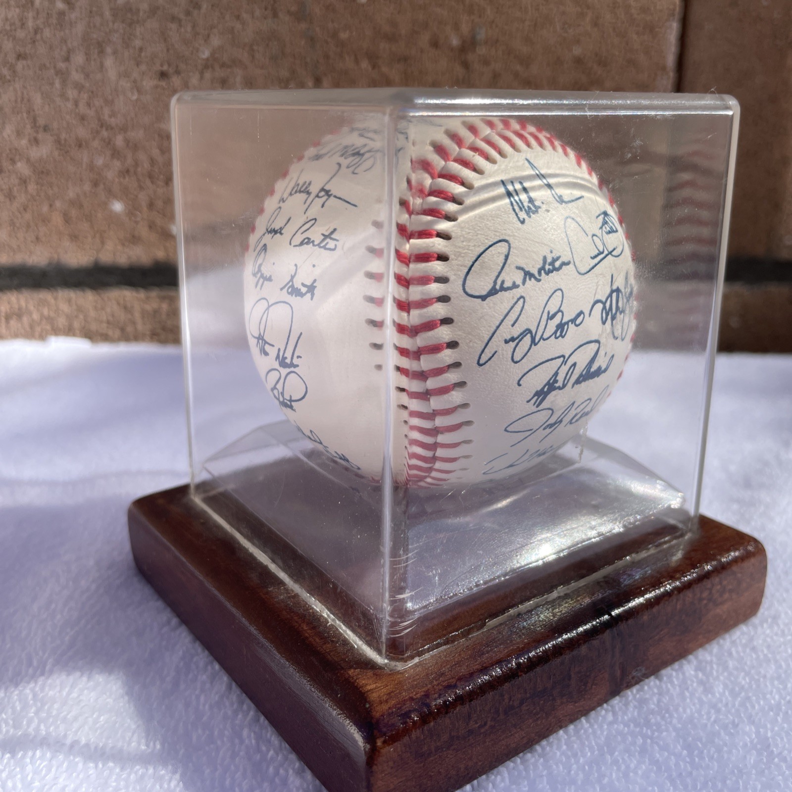 Autographed Baseball Multi Signed MLB Coaches Caring Team Athletes Crest