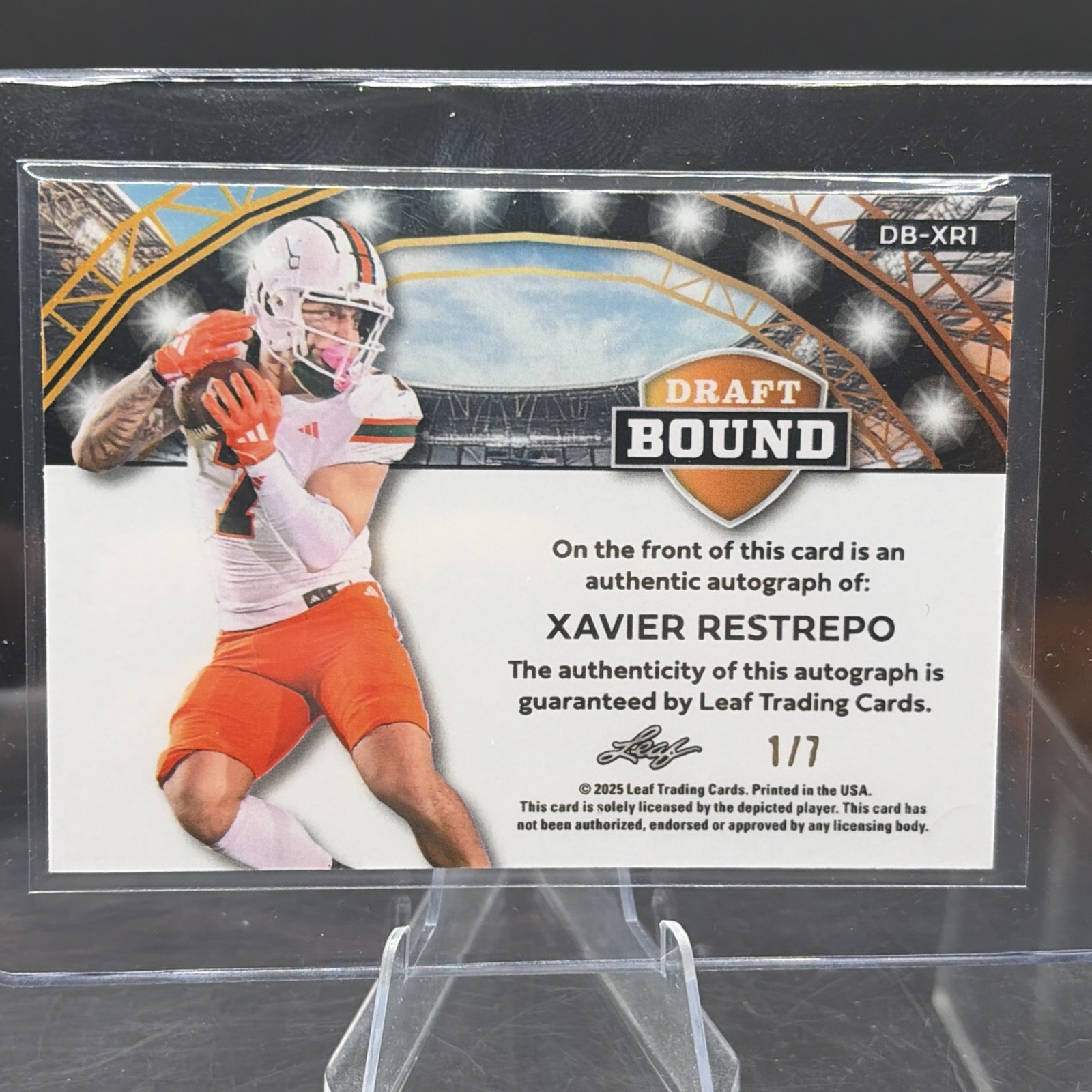 Xavier Restrepo, Leaf Metal Draft Bound, Purple Crystal Auto, 1/7 Miami.