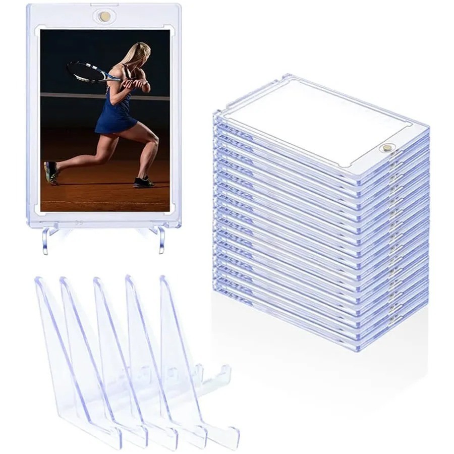 1-5 Pack Magnetic Trading Sports Card Holders 35pt One-Touch UV Protection Case