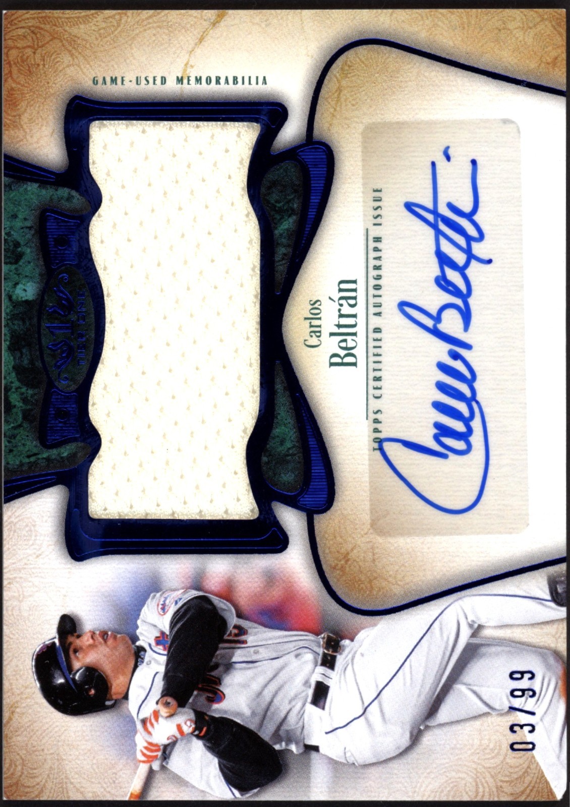 2026 TOPPS TIER ONE CARLOS BELTRAN AUTO JUMBO RELIC GAME USED #AT1JR-CB SP 3/99