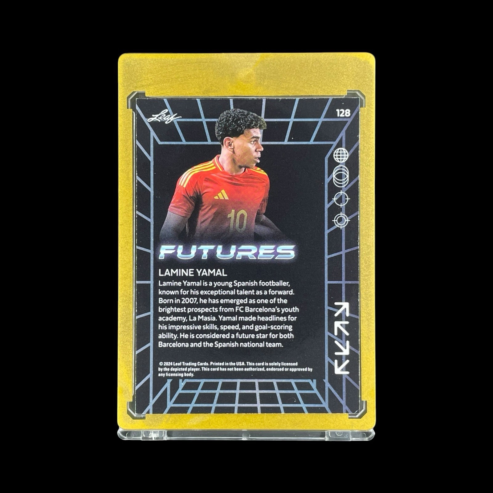 LAMINE YAMAL RARE /249 GOLD FOIL ROOKIE 2024 Leaf Futures Parallel Card – Spain