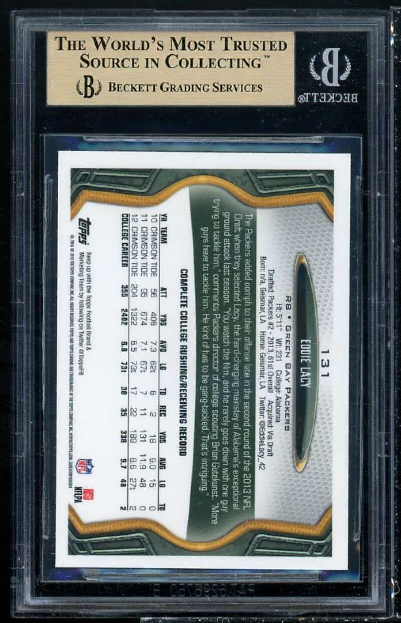 Eddie Lacy Rookie Card 2013 Topps Chrome #131A BGS 9.5 (9.5 9.5 9.5 9.5)
