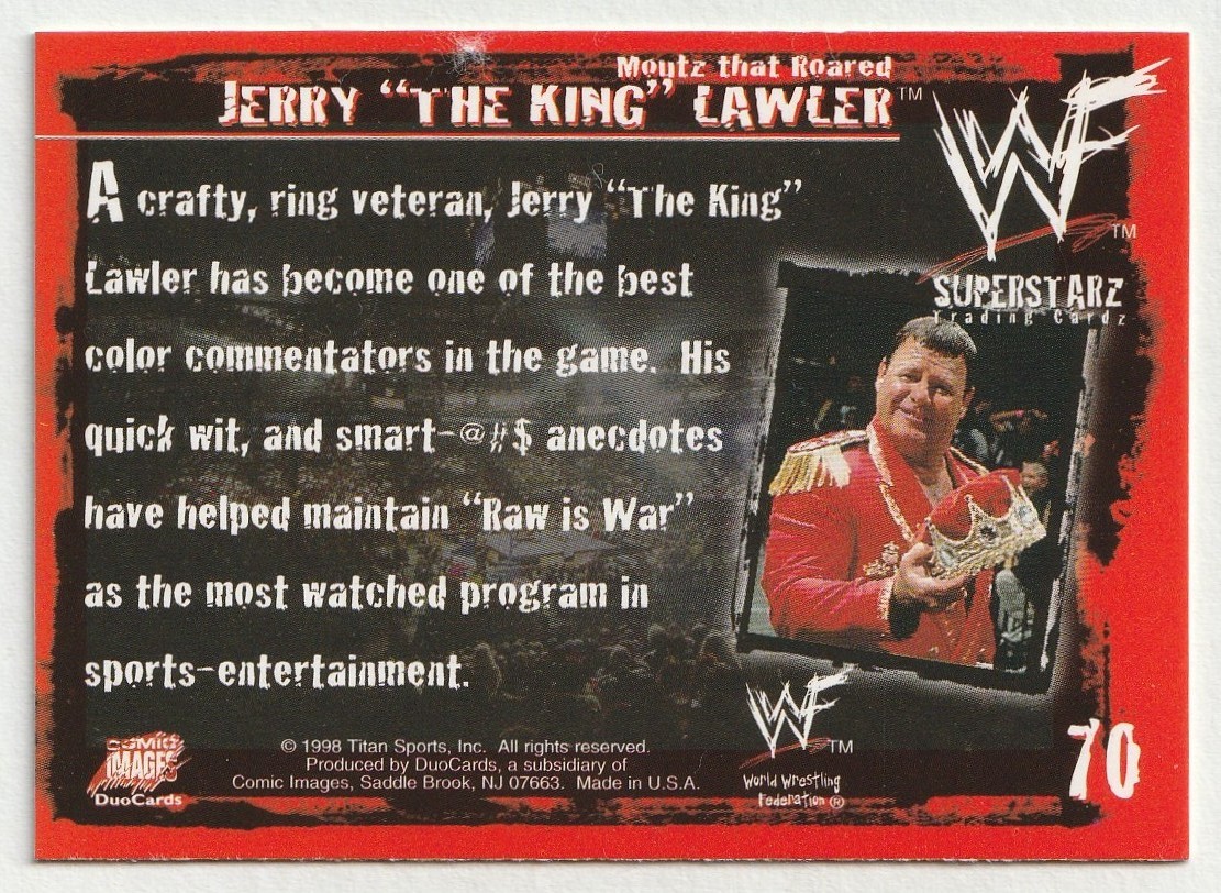 1998 DuoCards WWF #70 Jerry “The King” Lawler