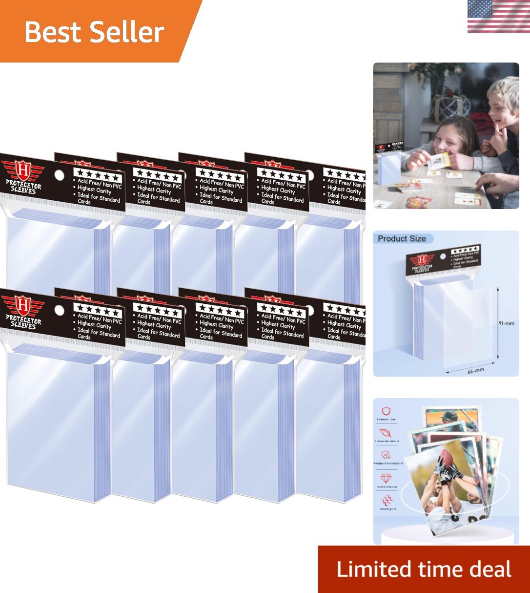 High Capacity 1000 Pcs Card Sleeves – Perfectly Clear Holders for MTG & Sports