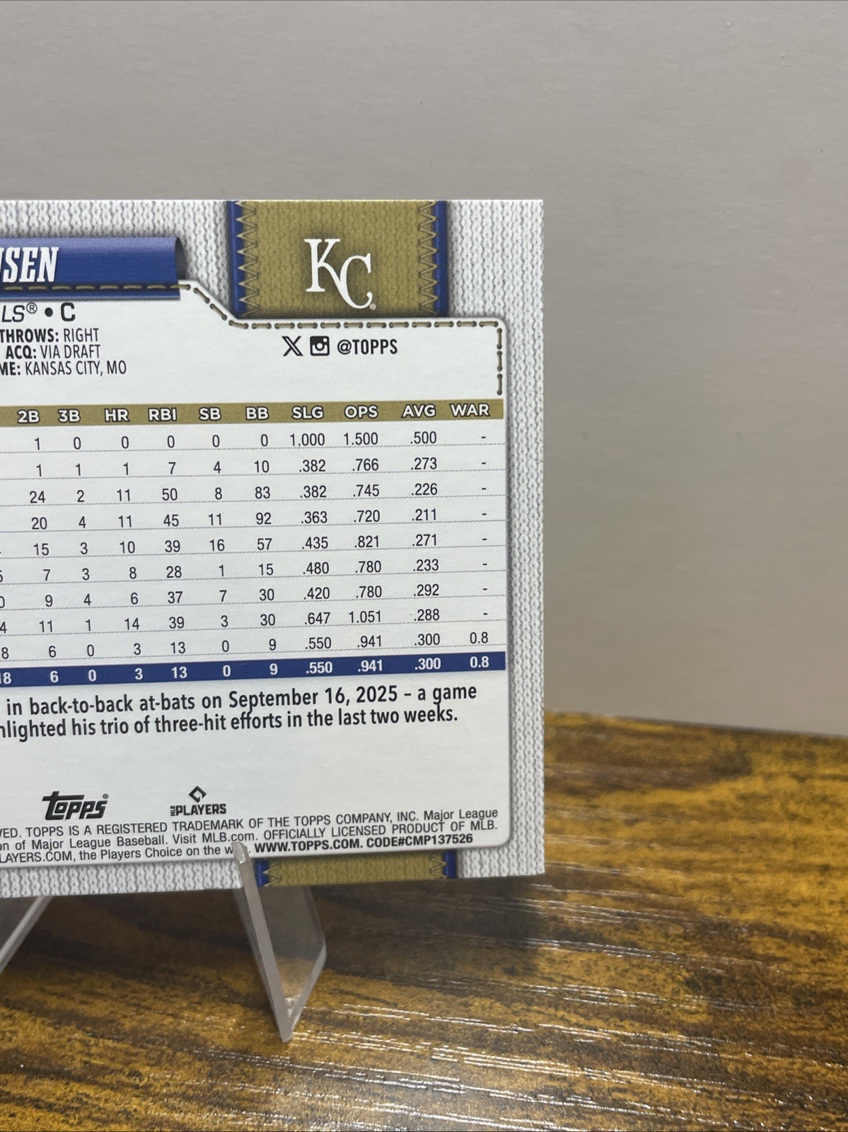 2026 Topps Series 2 #530 Carter Jensen Holiday Sun Foil RC – Kansas City Royals