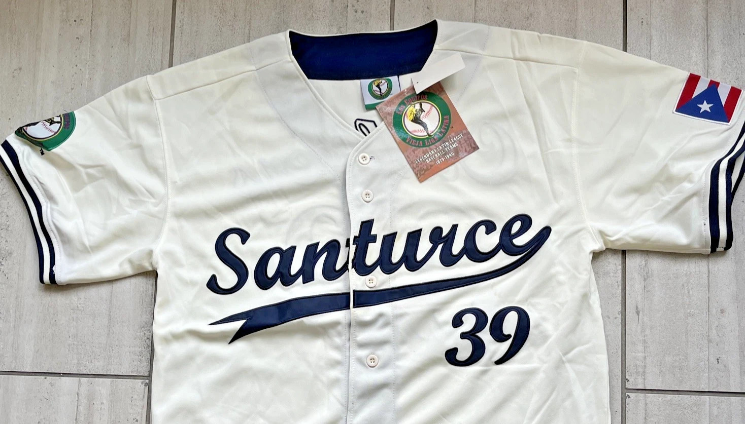 LOS EQUIPOS PUERTO RICO LATIN LEAGUE SANTURCE CRABBERS BASEBALL JERSEY MEN Sz XL