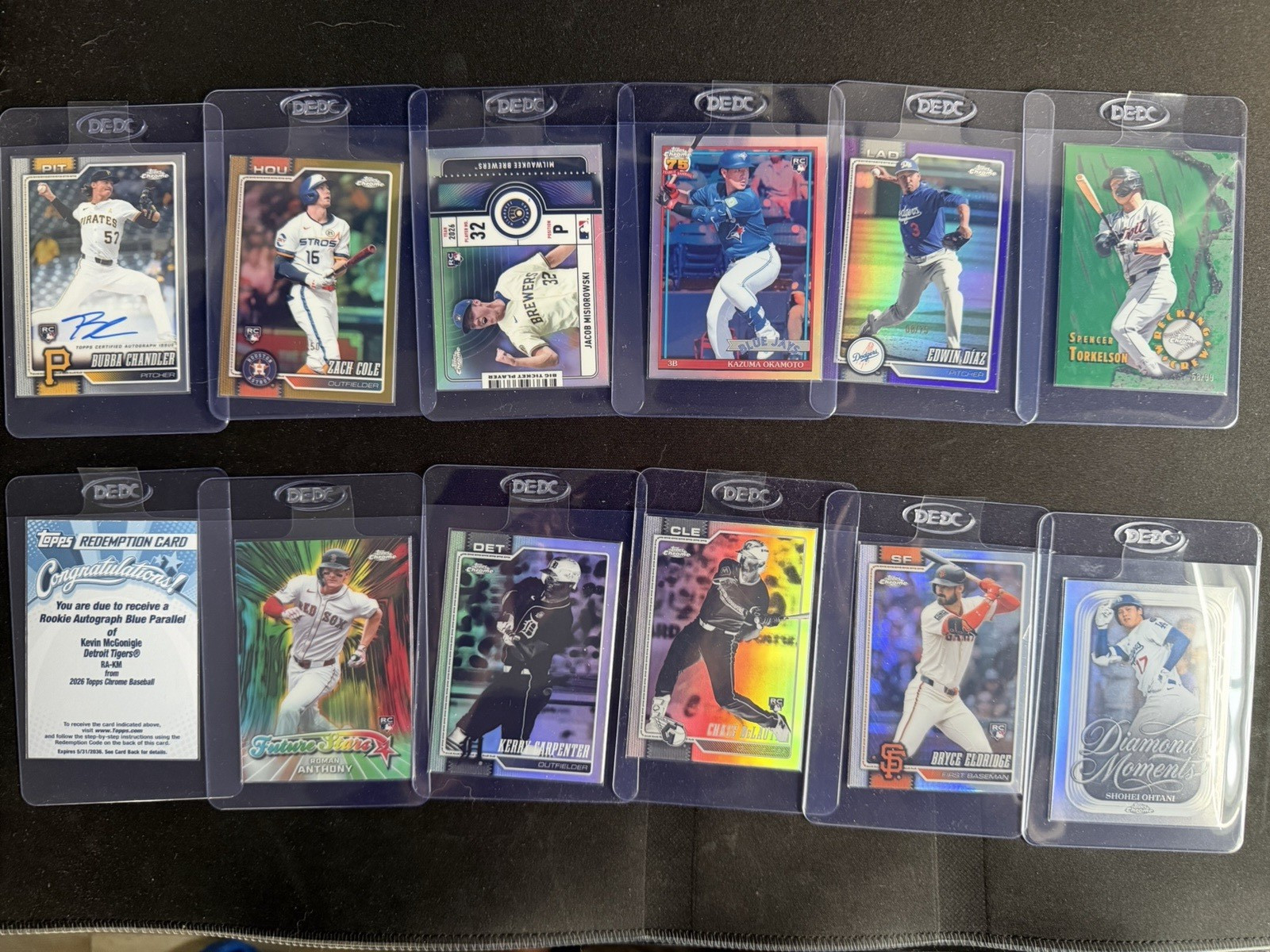 Topps Chrome 2026 MLB 12-Card Lot McGonigle Auto Blue Parallel and Ohtani DM