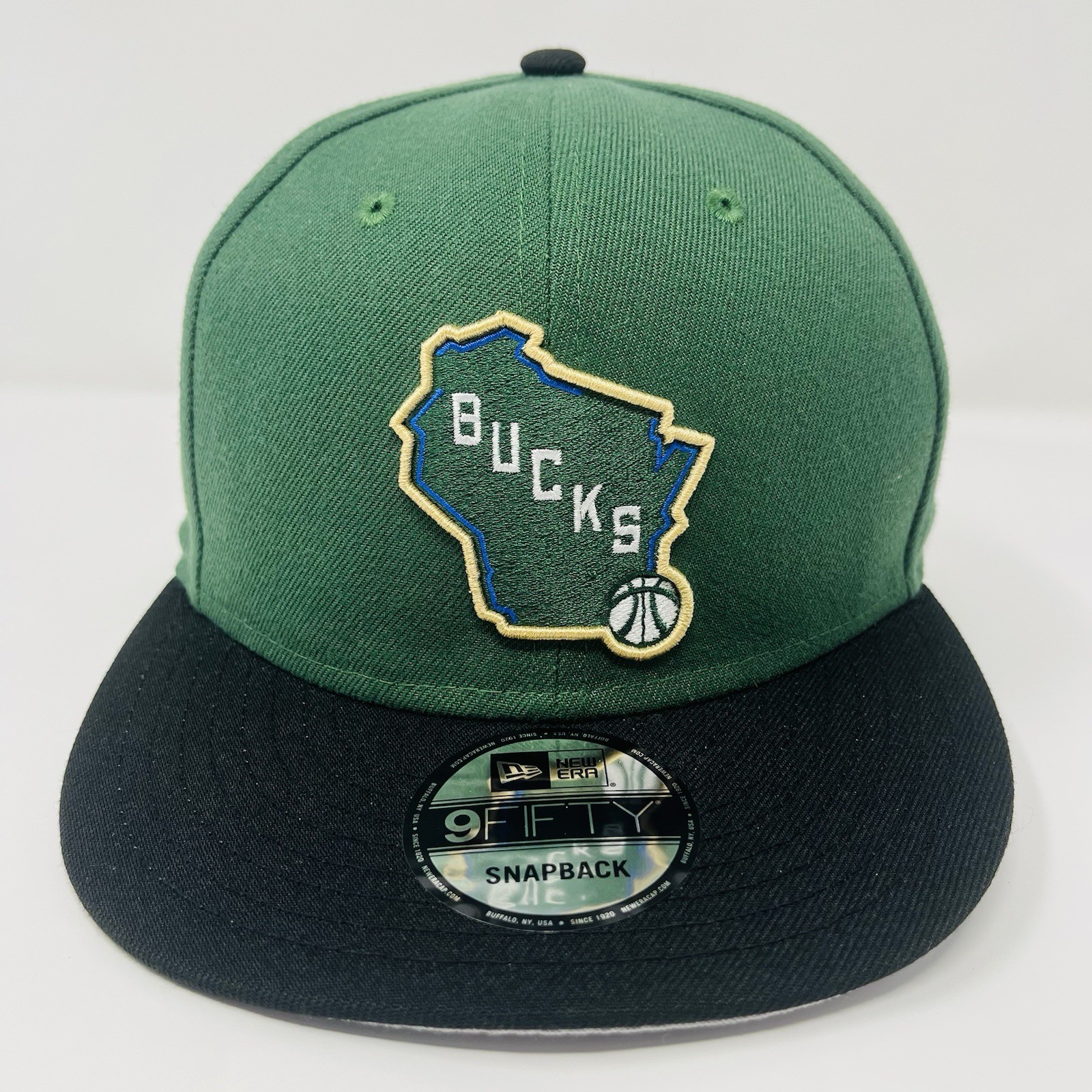 New Era 9Fifty NBA Milwaukee Bucks Mens Cap Hat Snapback Adjustable State Logo