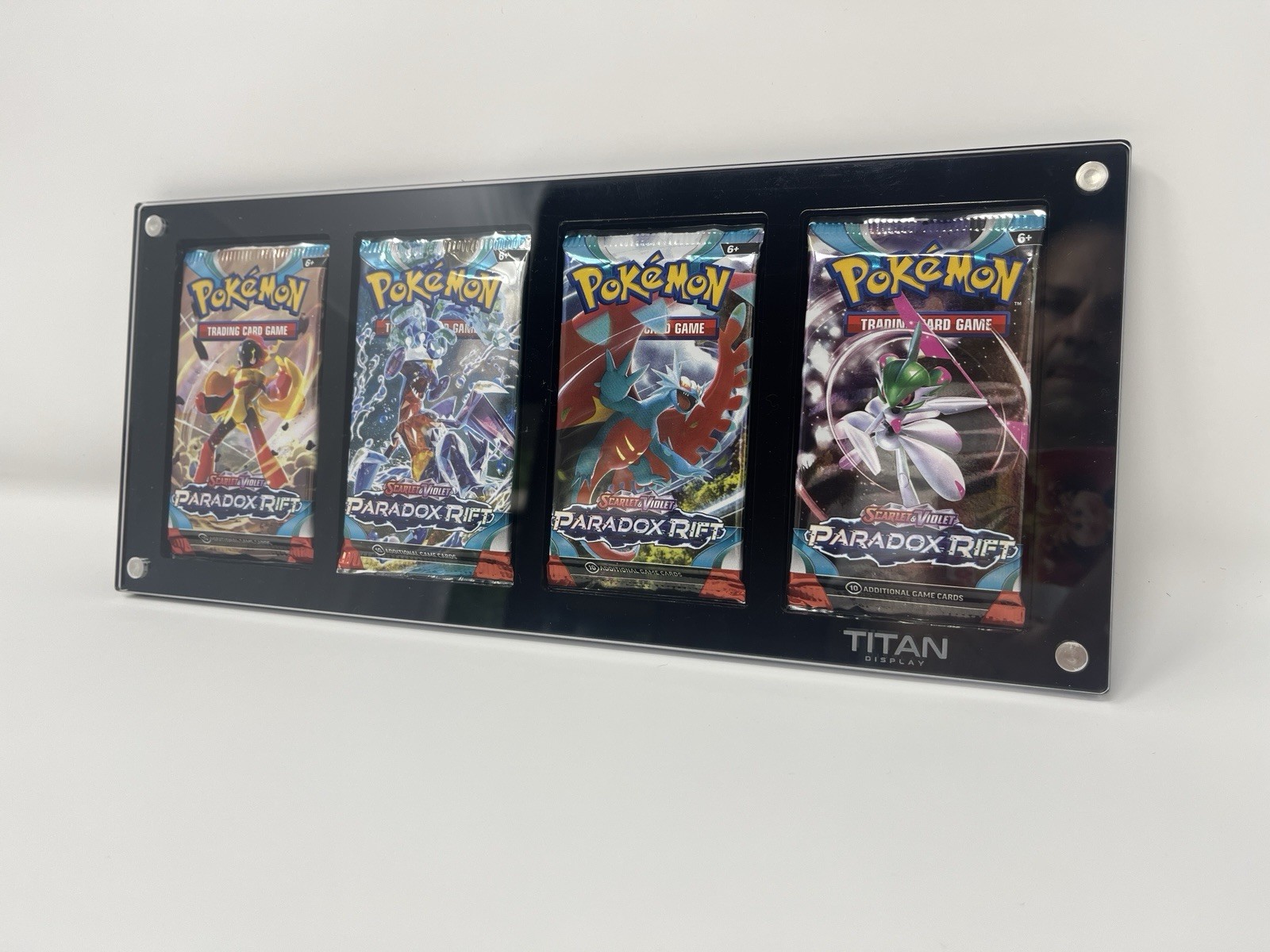 (4) Pack Hanging Wall Display Frame Magnetic Lid FITS Pokemon Booster Packs