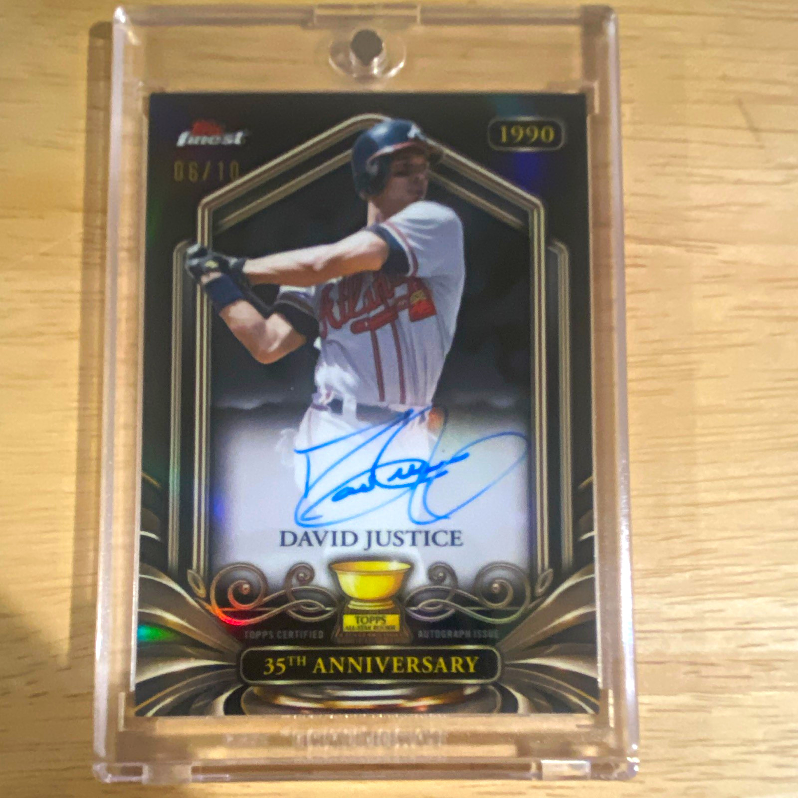 2026 Topps Finest 35th Anniversary David Justice Braves RC Auto 06/10