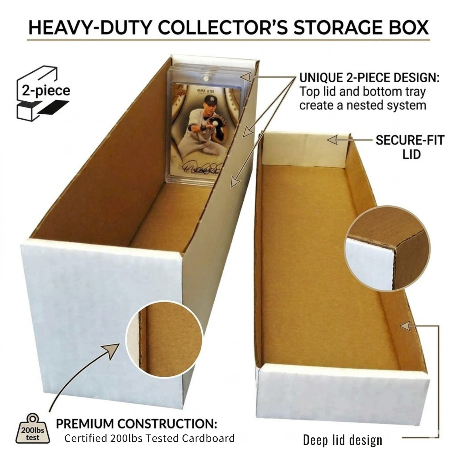 Penthouse Card Storage Box System for Toploaders One Touch Magnetic Holders CS2