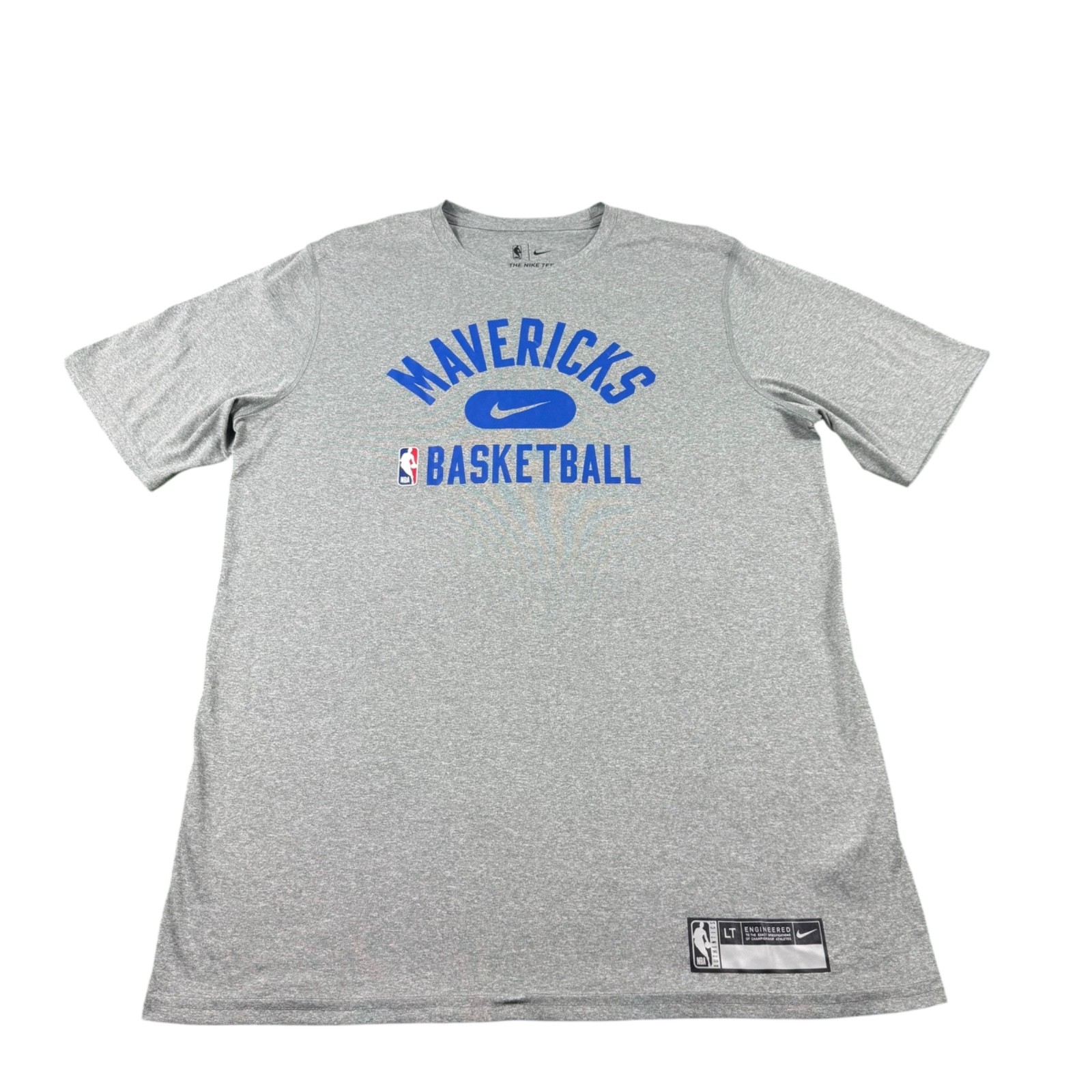 Nike Dri Fit Gray Team Issueds Dallas Mavericks Performance Shirt Size Large T