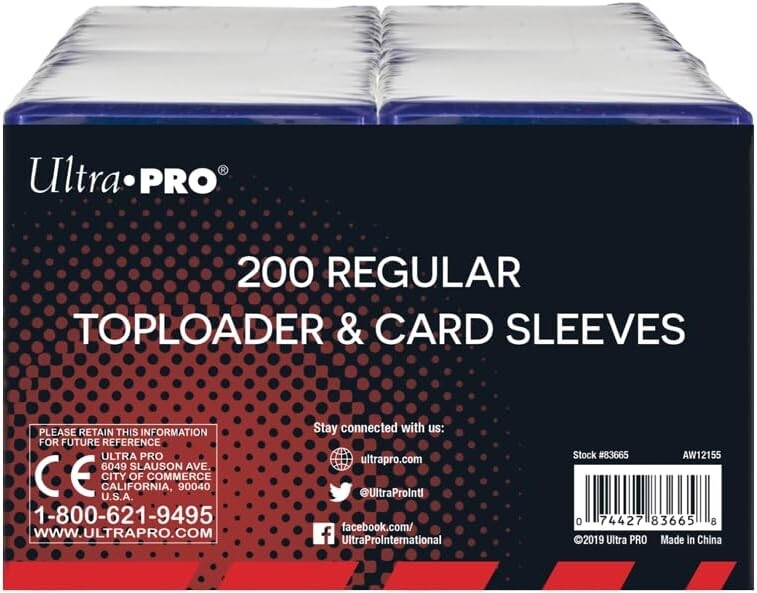 Ultra Pro – 200-Count Card Toploaders And Card Sleeves – Hard Card Holder
