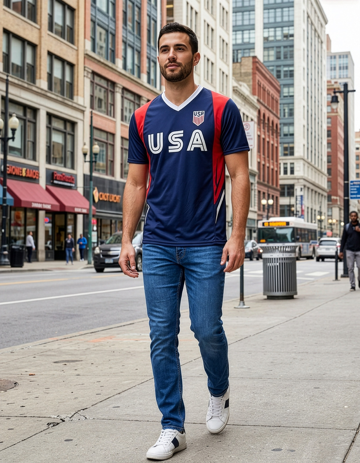 USA Soccer Training Jersey For Adults and Kids, Licensed US Soccer Shirt