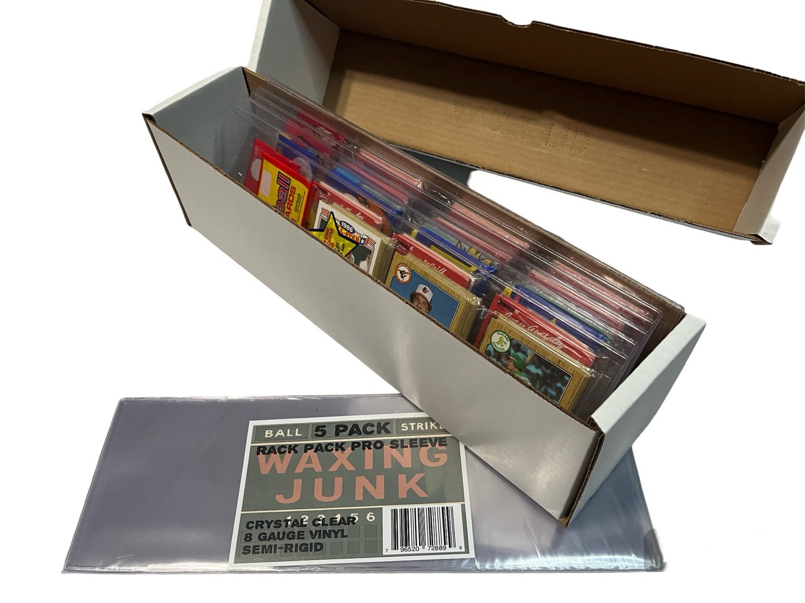 5 pack Crystal Clear Vinyl Rack Pack Protector Sleeves Baseball/Football Topps