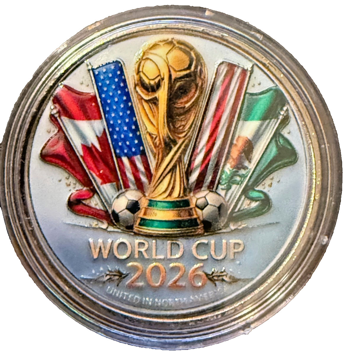 2026 FIFA World Cup USA Canada Mexico Commemorative Coin Collectible Medal 1PC.