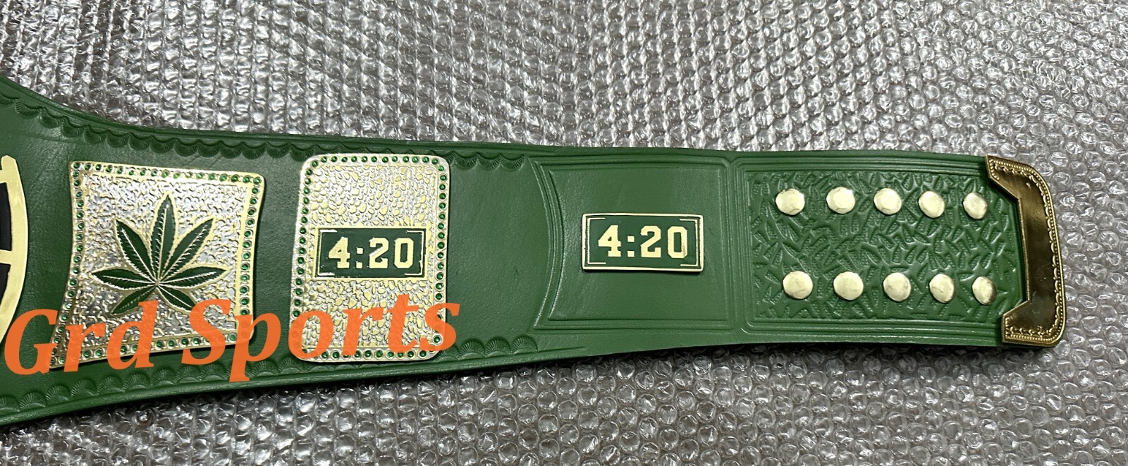 Smoker Stoner Weed 420 World Wrestling Championship Belt Dual Gold Plated