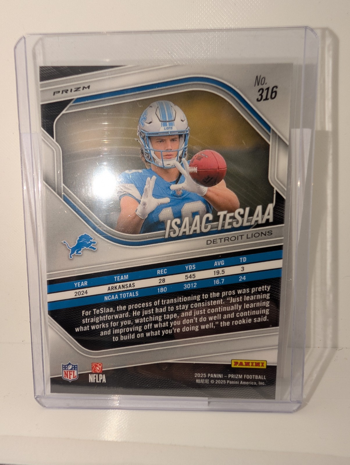 2025 Panini Prizm – Rookies Isaac Teslaa #316 Silver Prizm (RC)