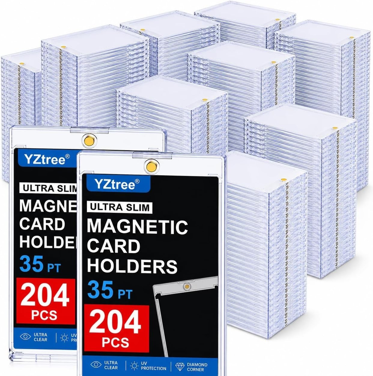 35 Point Magnetic Trading Card Holder, U V Protection Acrylic Case, 2.52×3.52