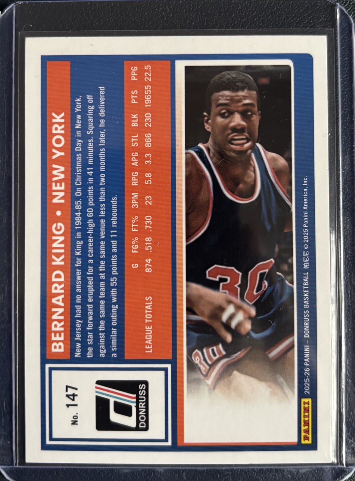 BERNARD KING #147 EXPLOSION /99 2025-26 Panini Donruss N.Y. KNICKS