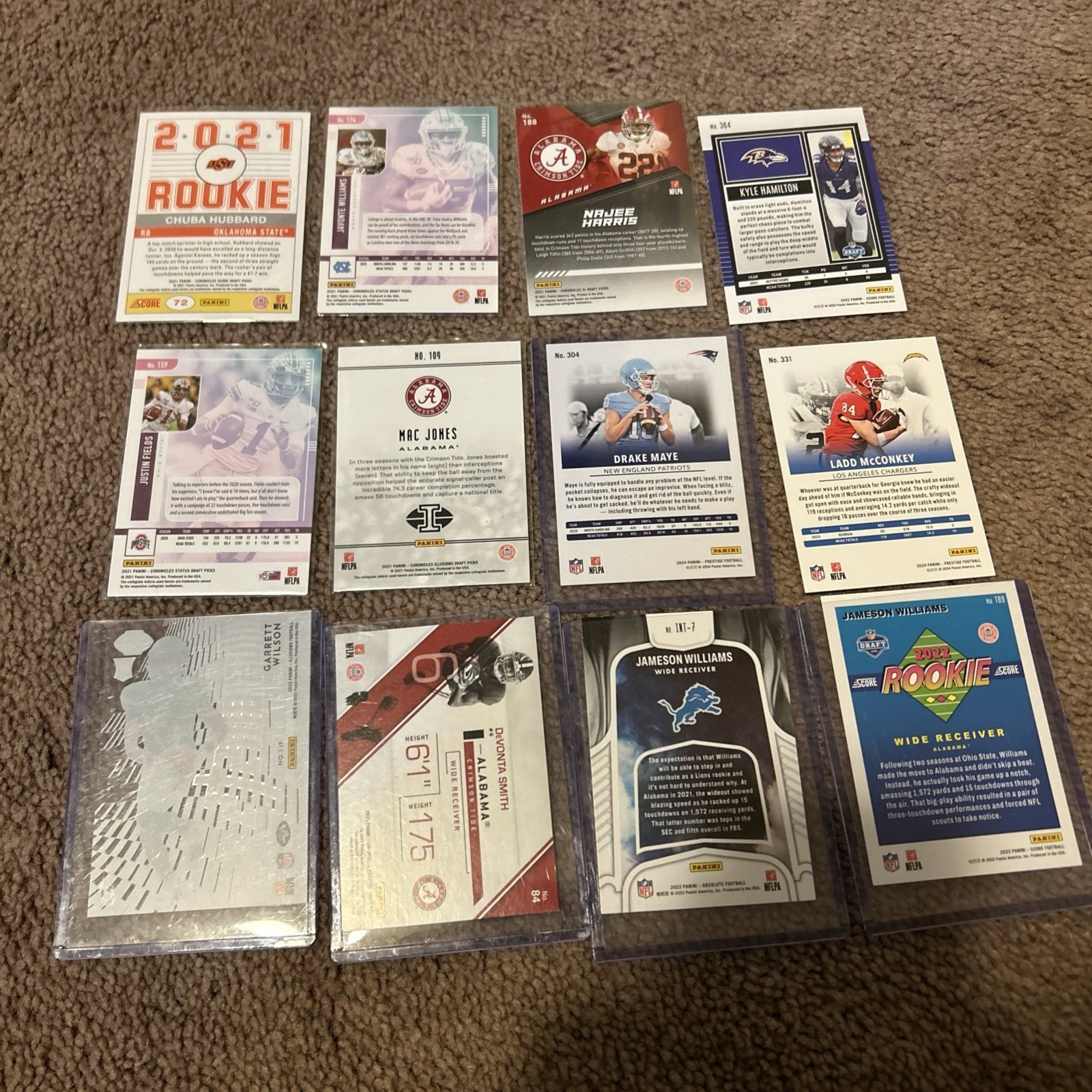 2020-2024 Rookie Cards Of Great Active NFL Players Panini Lot Of 12