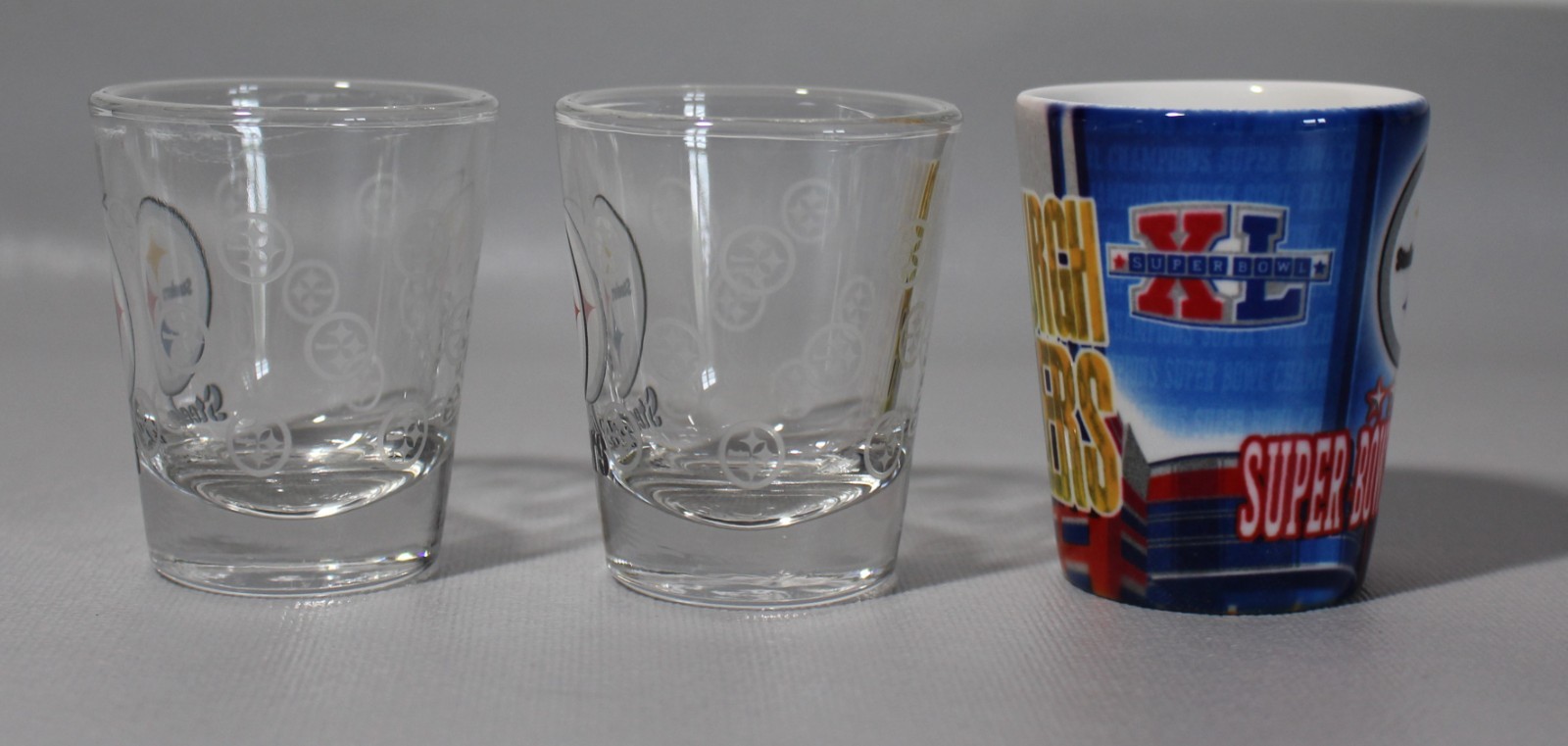 NFL Pittsburg Steelers 2 oz. Shot Glasses With Team Logo – Lot of 3