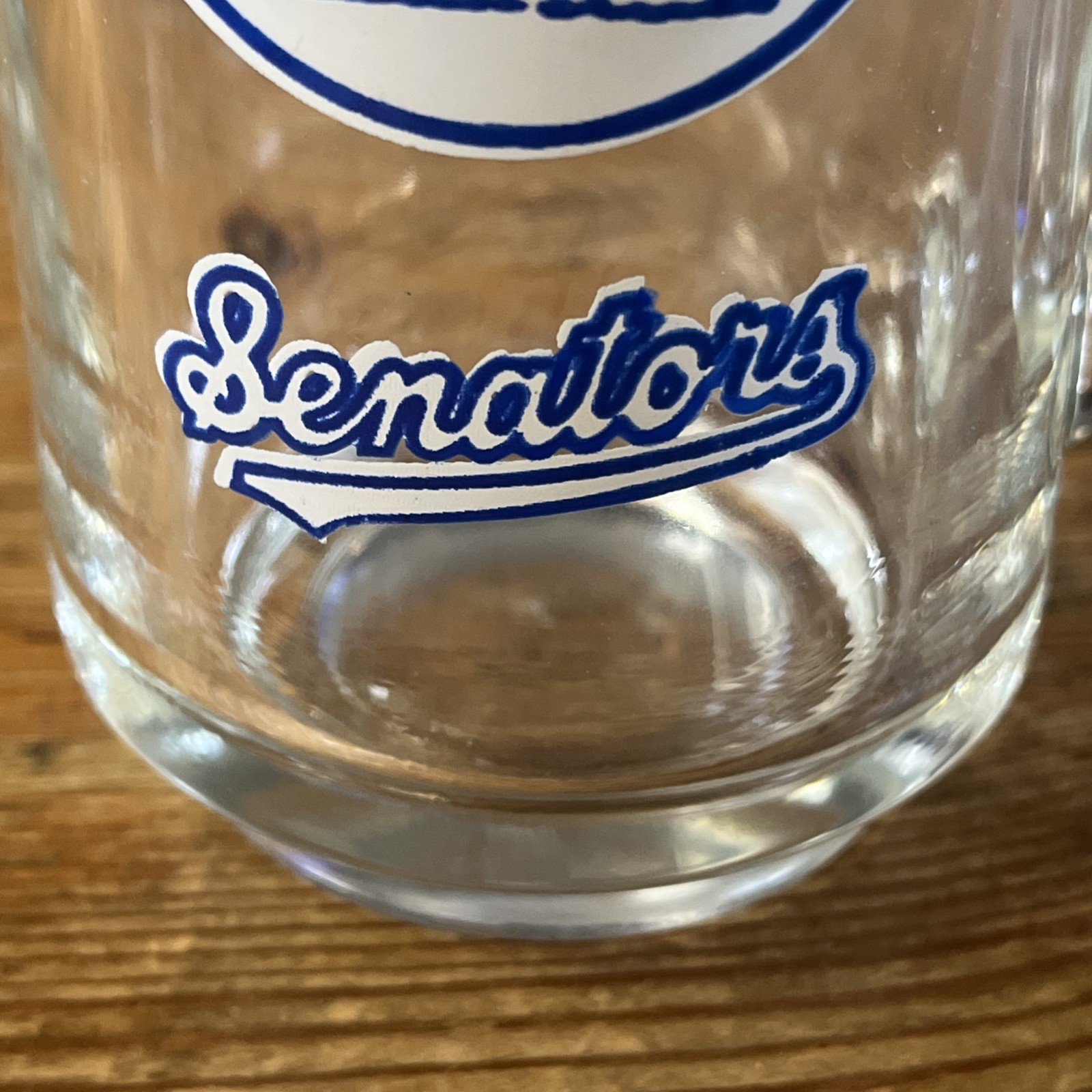 Washington Senators Beer Glass Vintage 13oz Handled Mug 1960s MLB Baseball