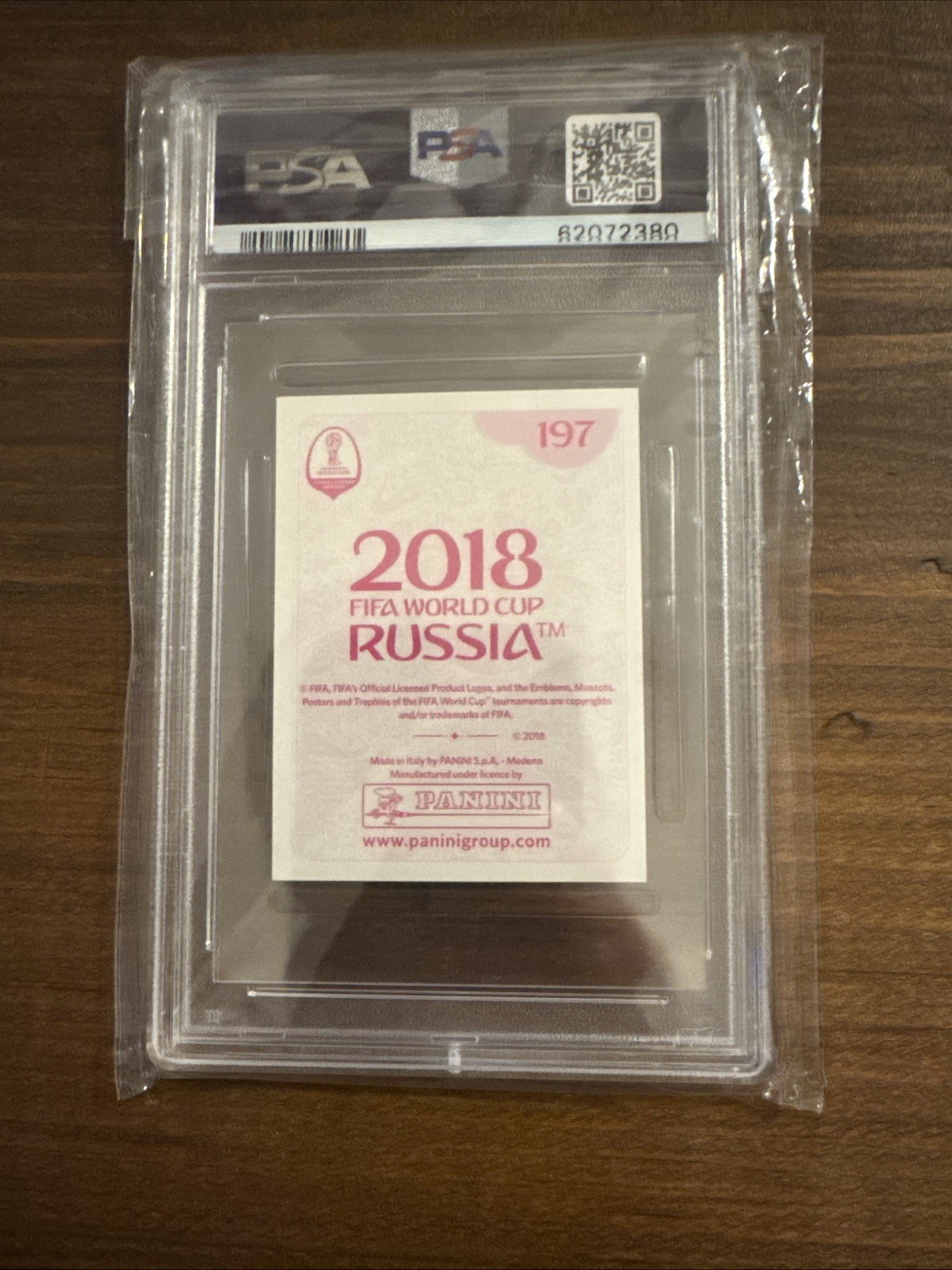 2018 Panini World Cup Kylian Mbappe – France RC Stickers Pink Back PSA 10 #197