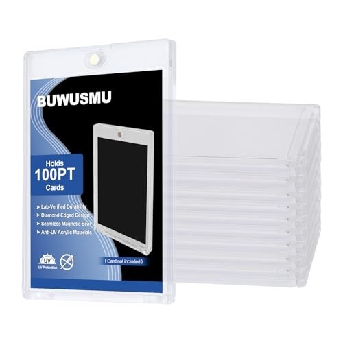 50 Pcs Acrylic Magnetic Card Holders – Clear One Touch Protectors for Trading Ca