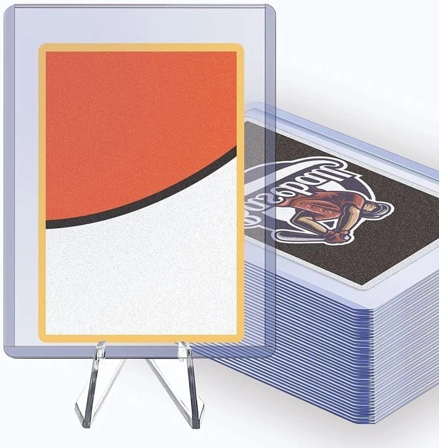 Trading Card Sleeves Hard Plastic Clear Case Holder 300 Baseball Cards Topload!!