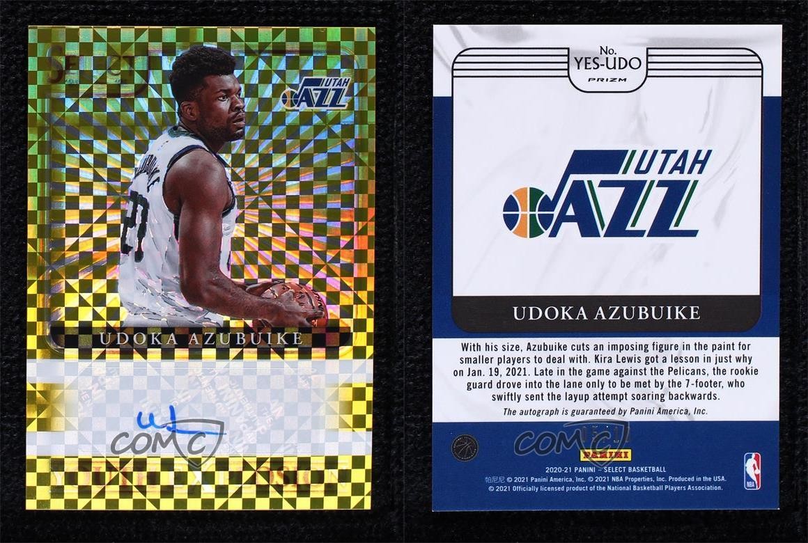 2020 Panini Select Gold Prizm 5/10 Udoka Azubuike #YES-UDO Rookie Auto RC 07rd