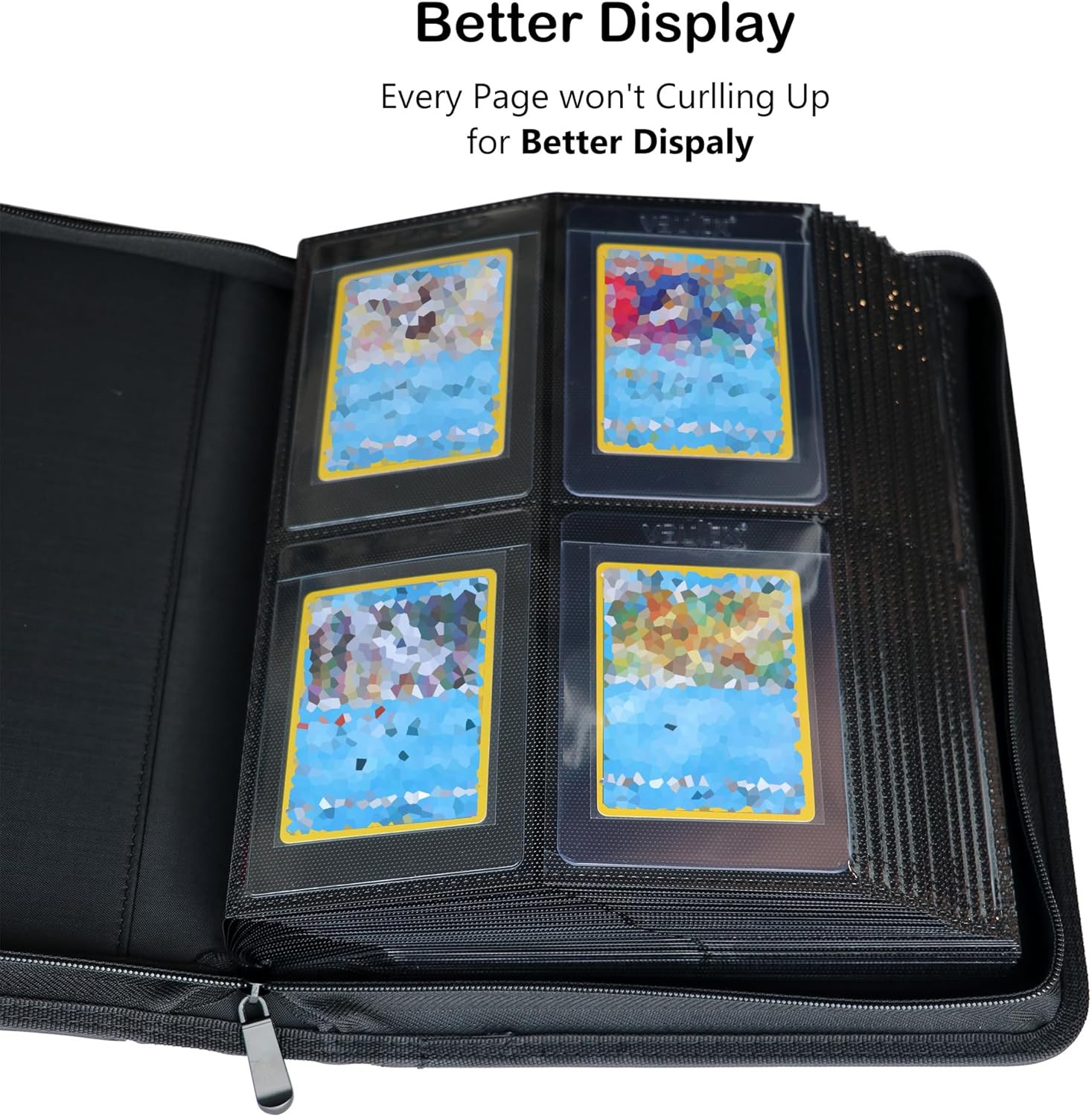 4 Pocket Semi Rigid Card Holder Binder Album Holds 208 Trading Card Cases