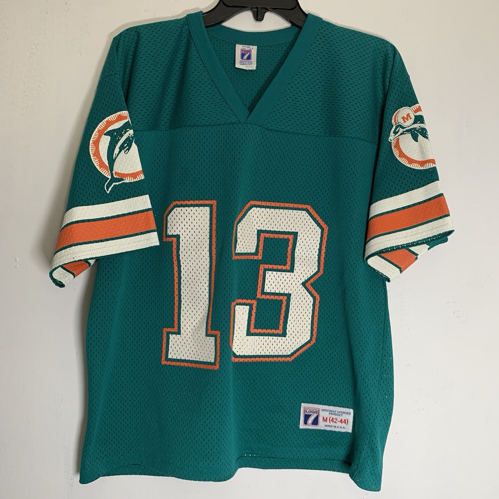LOGO 7 – VTG Miami Dolphins Dan Marino No. 13 Jersey – Size: M – Made in USA