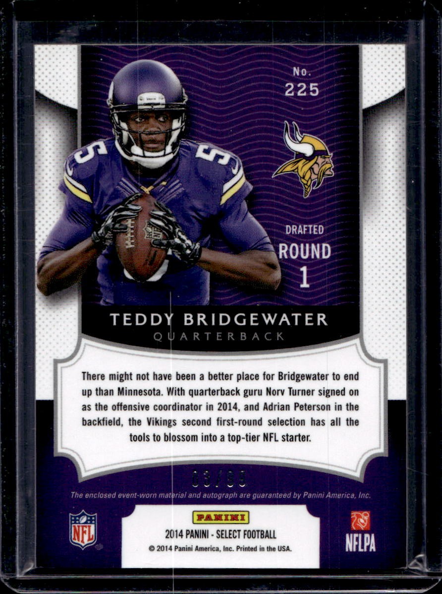 Teddy Bridgewater 2014 Panini Select #225 Rookie Patch Auto /99