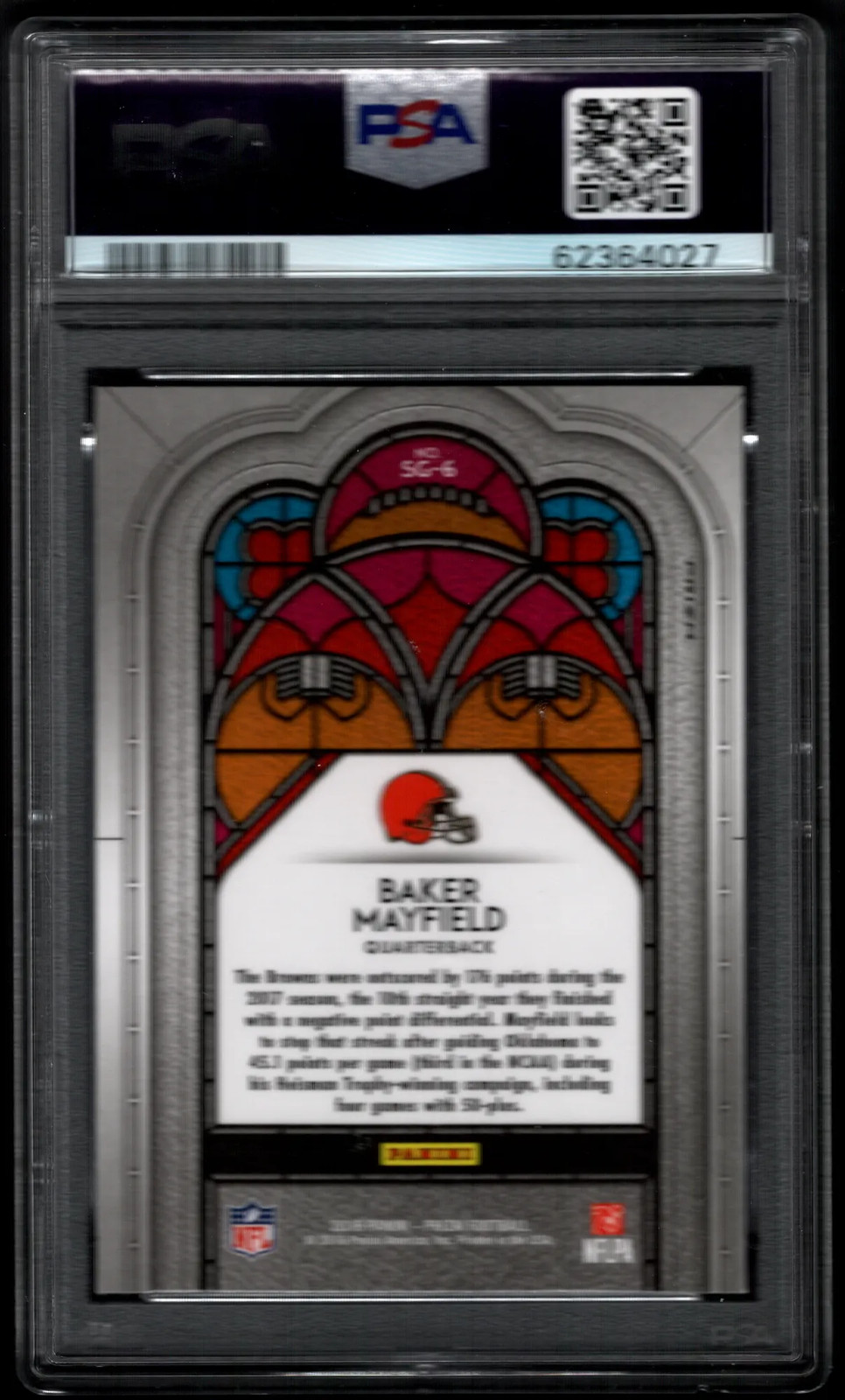 Baker Mayfield 2018 Panini Prizm #SG-6 Stained Glass SSP Case Hit RC PSA9 MINT