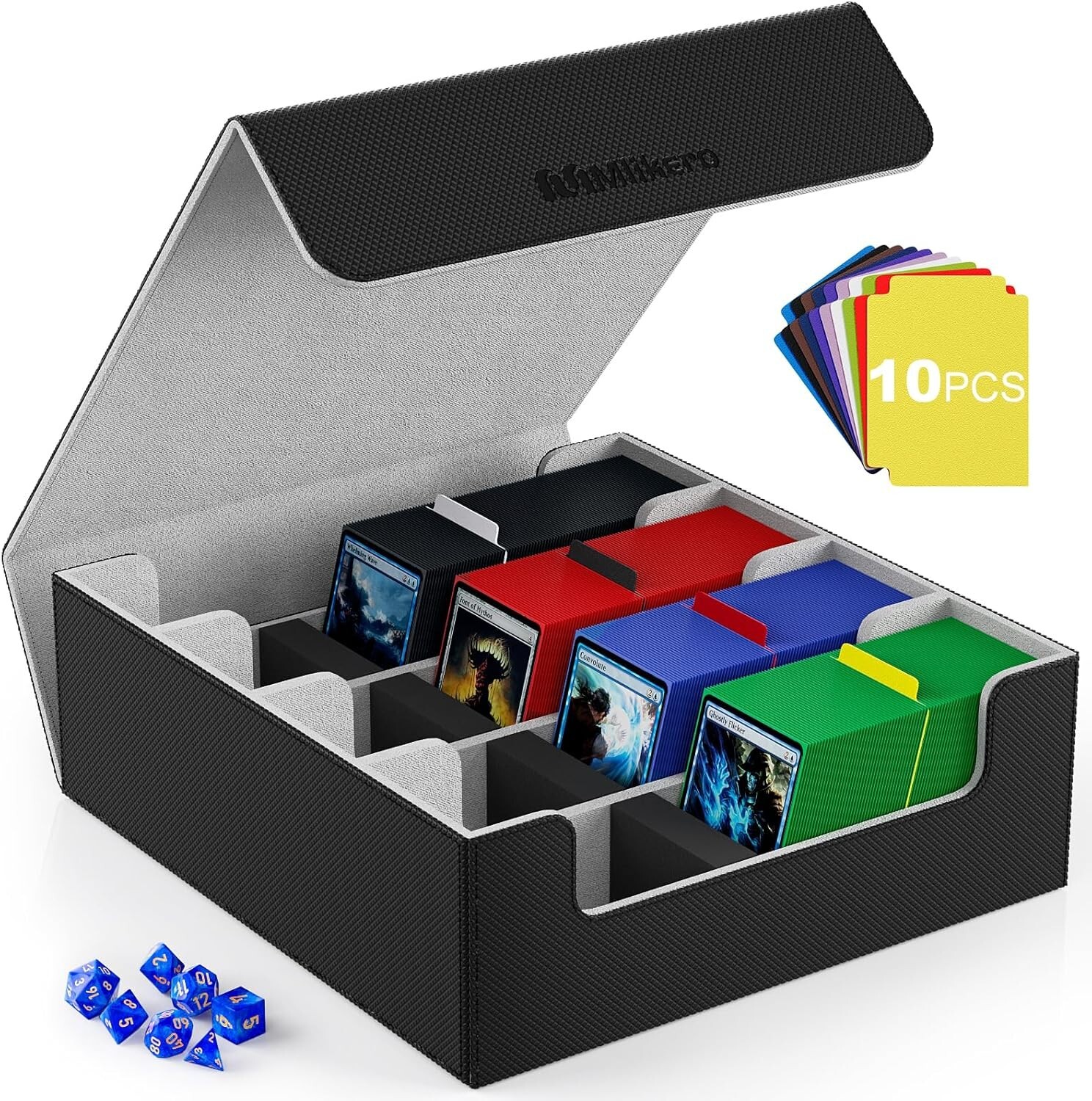 Large Capacity Card Storage Box – 4 Rows for MTG, TCG, Football & Baseball Cards