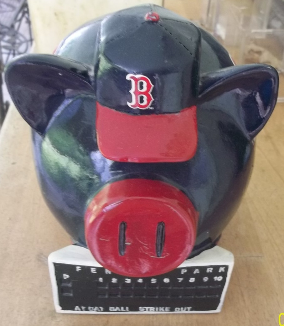 FOREVER MLB BOSTON RED SOX RESIN PIGGY BANK 8 X 7″ W FENWAY SCOREBOARD