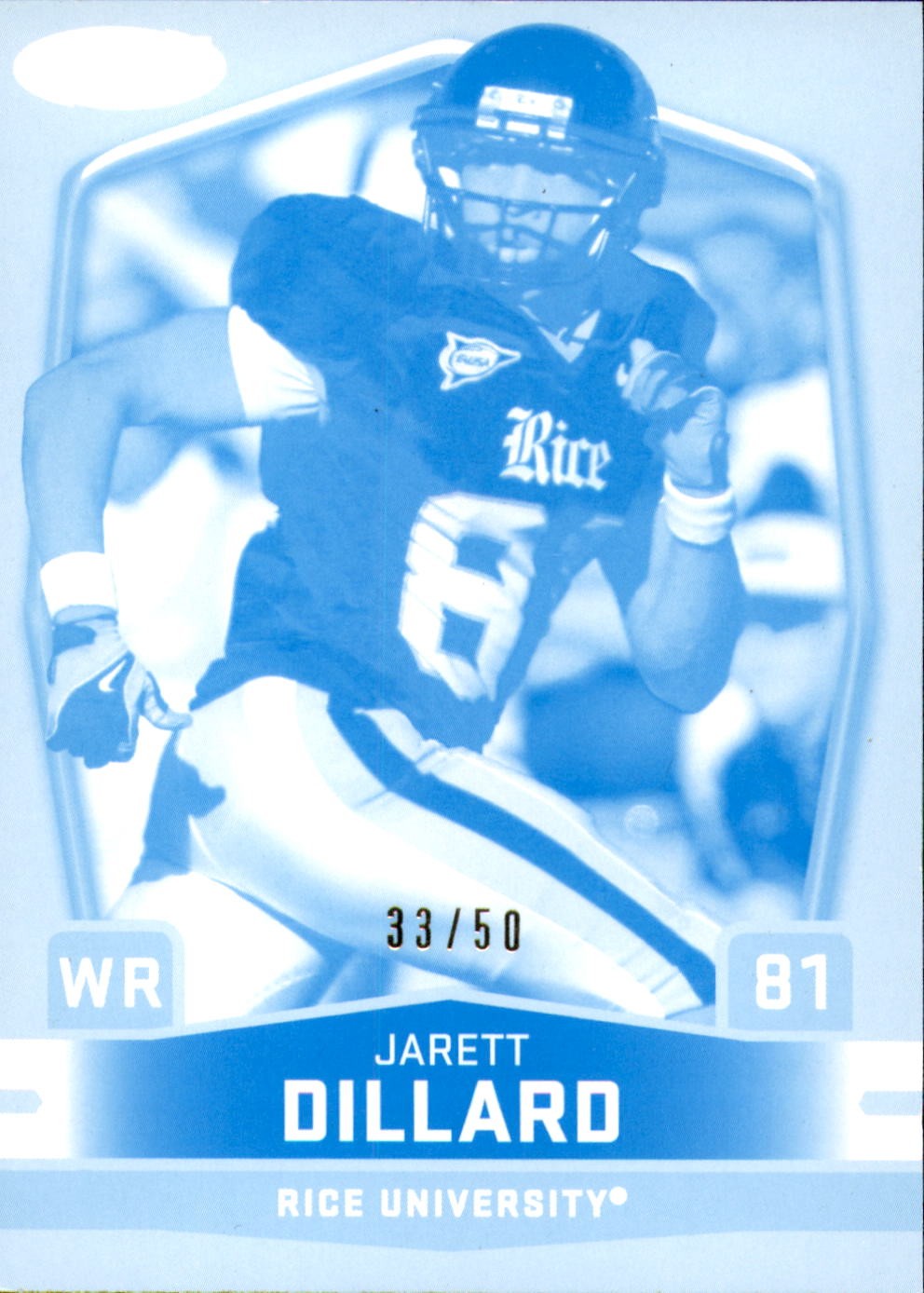 2009 SAGE HIT Make Ready Cyan #18 Jarett Dillard Rookie Card RC 33/50