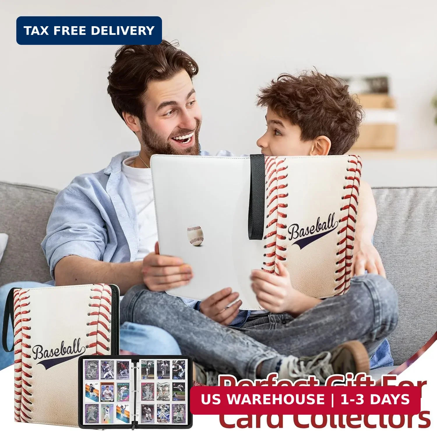 1080 Pockets Baseball Card Binder 9 Pocket, Trading Card Binder With 60 Removabl