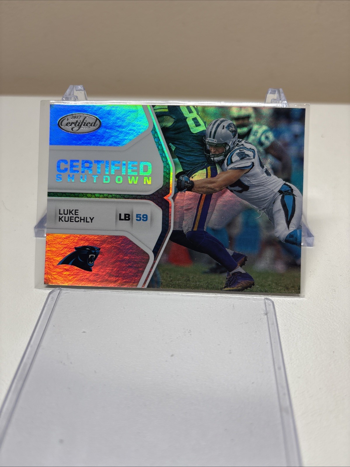 2017 Panini Certified #CS-LK Luke Kuechly Certified Shutdown Holo Foil SP